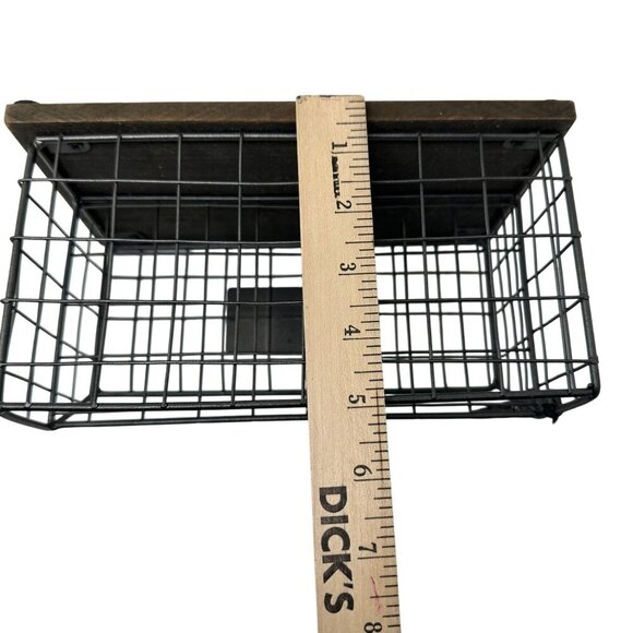 Rae Dunn LETTERS Wire Mail Basket Organizer Wood Base Farmhouse Office Decor - Picture 7 of 12